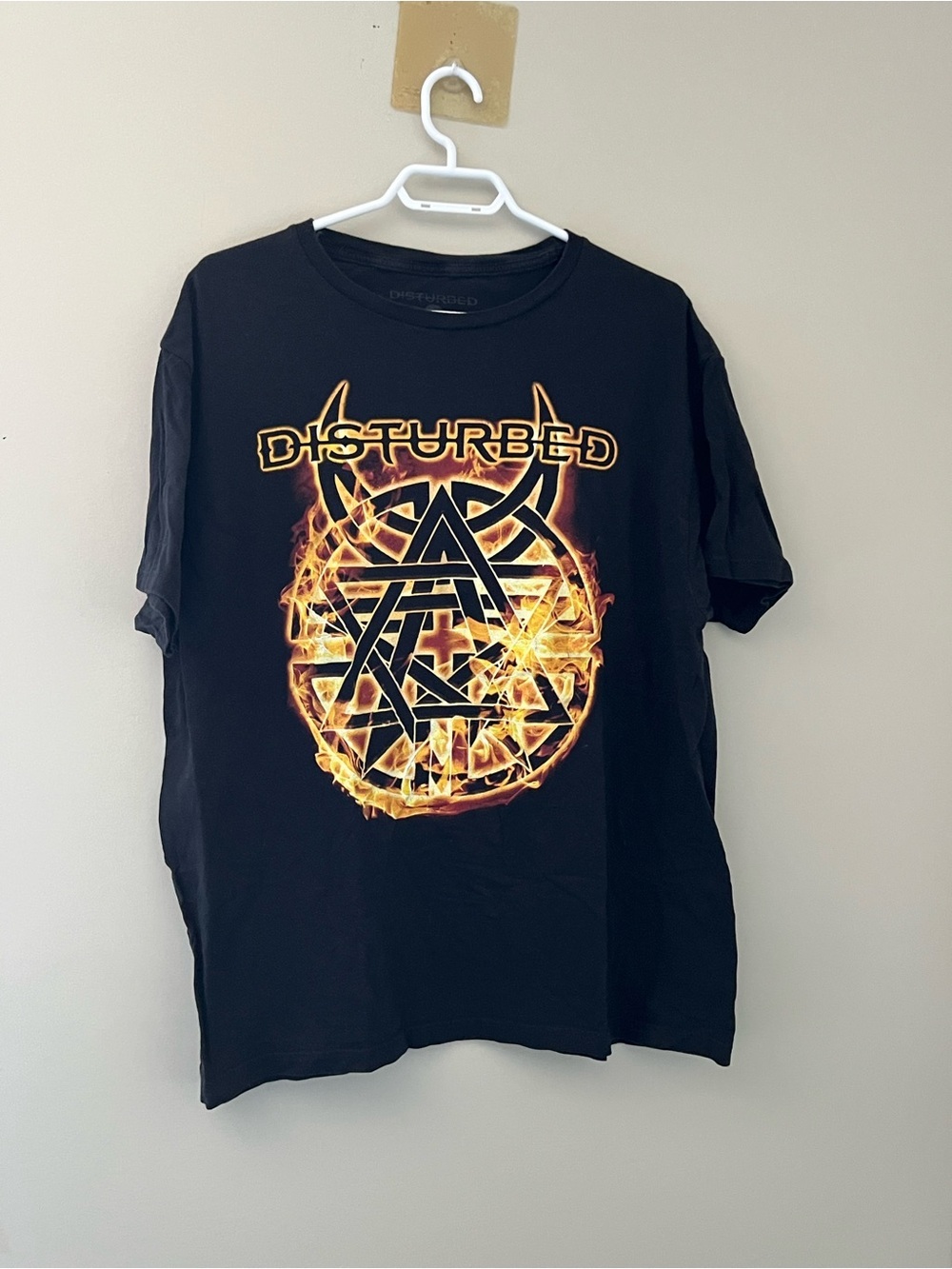 Disturbed Divisive Fire Logo Band T-Shirt Black 2XL Heavy Metal 2023